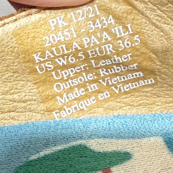 Olukai Kaula paa ili Flat Espadrille Loafer Shoe Brown Leather Slip On Women 6.5 - Picture 8 of 10